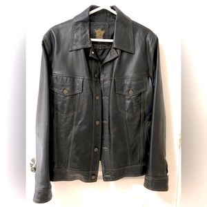 High quality leather trucker jacket.
